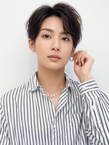 アース 日吉店(HAIR&MAKE EARTH) シースルーセンターパート韓国マッシュ黒髪刈り上げツーブロ