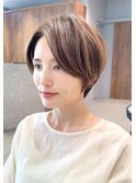 大人ショート/ハンサムショート/前髪なしショート/30代40代50代
