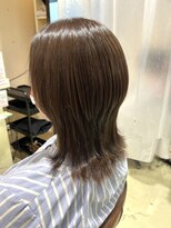 アズール 草加(azule) 髪質改善カラー　ブラウン　ツヤ髪スタイル　ミディアムレイヤー
