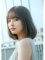 ニューカマー バイ ヘッドライト シブヤ(NEW COMER by HEADLIGHT shibuya)&nbsp;【王道の可愛さ☆】グレージュミディアムボブ　10代20代30代