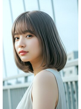 ニューカマー バイ ヘッドライト シブヤ(NEW COMER by HEADLIGHT shibuya) 【王道の可愛さ☆】グレージュミディアムボブ　10代20代30代