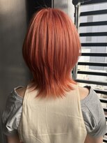 ピークアブー 銀座中央通り(PEEK-A-BOO)&nbsp;ブリーチカラー×コーラルピンクレイヤーウルフ