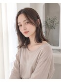 ミディアム20代30代40代50代ストレートレイヤー前髪あり府中