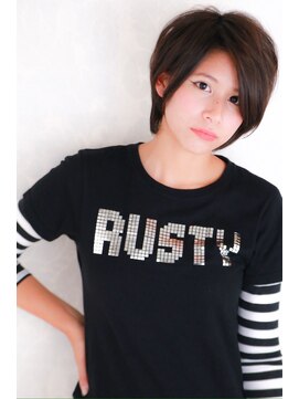 グランデュール 焼津店(GRANDEUR) 前髪は長く♪ 耳かけ黒髪ショート☆