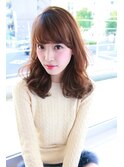 ビームズヘアー　セミロング　ランダムパーマ