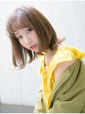切りっぱなしボブ 外ハネ ウェット感