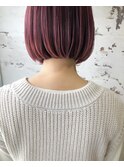 パツっとボブにバレイヤージュピンク♪