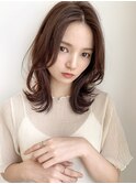 30代40代50代マッシュウルフミルクティーベージュシースルー