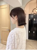 黒髪/ボブルフ/ネビージュ/小顔/ワンレン/栄/髪質改善/前髪