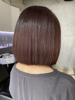 エリマ 調布(elima) 丸みミニボブ切りっぱなしボブワンカラーマロンブラウンカラー