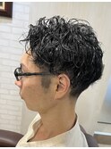 20代30代/メンズスパイラルパーマ/ツーブロックスタイル