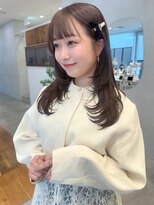 パーク(PARK)&nbsp;ピンクベージュカラー レイヤーカット ミディアムレイヤー