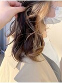 インナーカラー/ホワイトミルクティーベージュ/10代20代