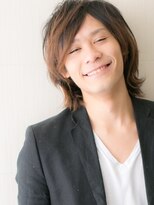 モッズヘア メン 南越谷南口店(mod's hair men)&nbsp;無造作ハイトーンカラースーツ髪型かき上げ韓国風ウルフY南越谷