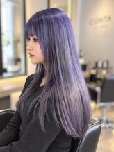 コタ 水戸(COHTA) 透明感ラベンダーグレージュ×艶ストレートロング