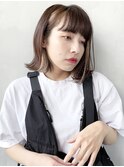 外ハネボブ_オリーブカラーハイライトカラー_97581