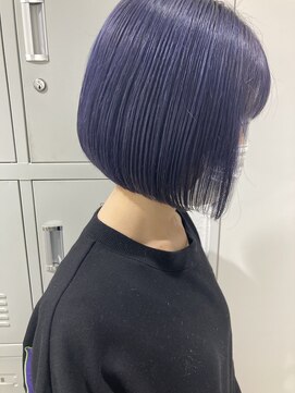 ワープ 青葉台(WARP) バイオレットブルー/ブリーチ/ダブルカラー/ボブ/青葉台