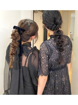 ニコフクオカヘアーメイク(NIKO Fukuoka Hair Make) 【NIKO】同窓会ヘアセット♪編み下ろし/ポニーテール