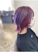 インナーカラー×ウルフカット