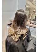 20代30代デザインカラーグラデーションブリーチアッシュベージュ