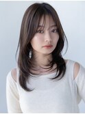 韓国風レイヤーカット髪質改善ダブルカラーミルクティーベージュ