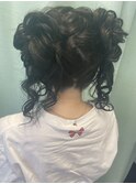 ツイン後れ毛お団子