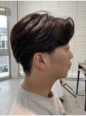 センターパートニュアンスパーマワンカールパーマ韓国コンマヘア