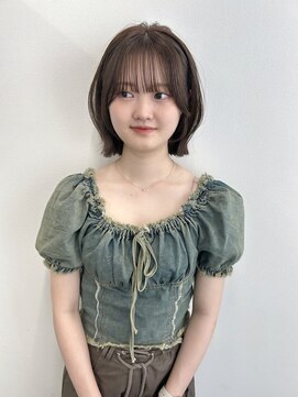 フェブミエル(fev miel) レイヤーボブカット×ベージュカラー