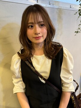 ジル ヘアデザイン ナンバ(JILL Hair Design NAMBA) レイヤーカット/ミディアム/ショコラブラウン/くびれカット