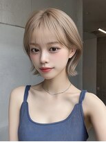 ヴェイン 渋谷(vain)&nbsp;ボブ レイヤー 顔周りレイヤー 小顔カット ミルクティーカラー