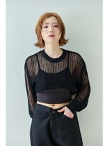 リータ ハッピーヘアライフ 久宝寺店(riita happyhairlife)&nbsp;オレンジカラー/ミディアムレイヤー/顔周りレイヤーカット