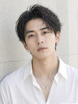 オグジュアリー 表参道(aux.)&nbsp;毛流れハンサムショートセンターパートメンズ黒髪爽やか