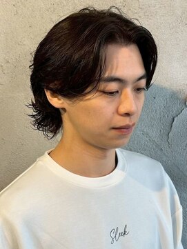 ニアウ 高崎店(Niau) MEN’S HAIR/サーフカール/センターパートウルフ/群馬高崎