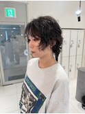 ショートミディのウルフ　くしゅくしゅパーマ　【杉若】