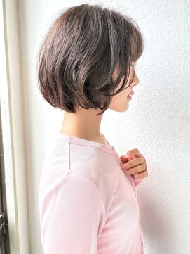 カバーヘア ブリス 戸田公園西口店(COVER HAIR bliss) 夏カラーブリーチなし大人美人ショートボブ/重めバングp戸田公園