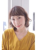 【adept綾瀬】斜めバングでゆるふわパーマ【綾瀬/北千住/亀有】