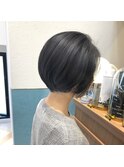 ショートボブ/小顔／ダークグレー/【深味信也】