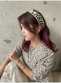 カシスピンク×インナーカラーピンク バンダナアレンジ