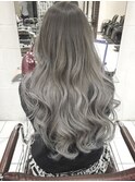 外人風カラーオリーブアッシュグラデーションカラーくすみカラー