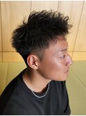 刈り上げショートスタイルメンズソフトツイストスパイラルパーマ