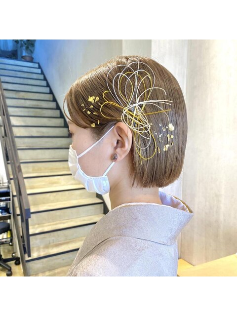 卒業式hairset ハイトーン×水引き