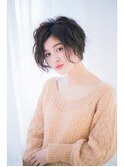 黒髪/グレーベージュ/レイヤーロング/前髪パーマ/所沢ハイライト