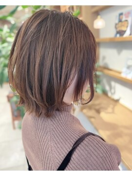 ルエ(rue) くびレイヤーボブウルグレーベージュ似合わせフカット◎前髪あり