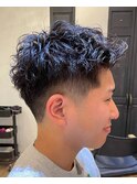 スパイキーショート/束間ツーブロックマッシュ/スパイラルパーマ