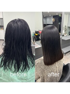 ガルボヘアー 桟橋店(garbo hair) 髪質改善 くせ毛 ストレート 縮毛矯正 艶髪 ロング 湿気対策