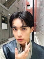艶センターパートニュアンスパーマダークアッシュ韓国マッシュ