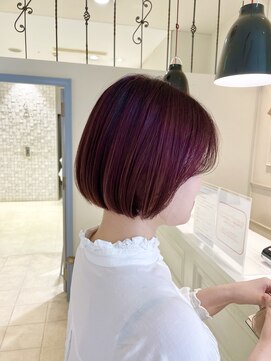 オルガン(Organ) 艶感たっぷりのワインレッドボブ