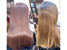 アリアヘアーデザインの雰囲気（美彩カラーは修復しながら、染める　特許技術のメニュー。）