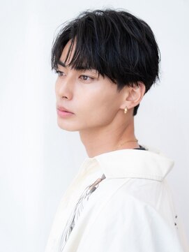 ケアリー 練馬(Carelly) ツイストパーマ七三オールバックマッシュウルフスリークショート