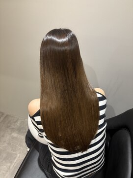 イオエ 西梅田(ioe) ブリーチなしカラー/髪質改善/ミルクティーベージュ/顔へア